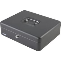 HMF - 10019-02 Geldkassette Münzeinsatz Scheinfächer, 30 x 24 x 9 cm, schwarz von HMF