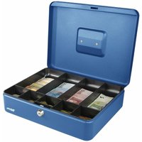 HMF - 10019-05 Geldkassette Münzeinsatz Scheinfächer, 30 x 24 x 9 cm, blau von HMF