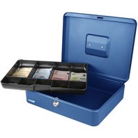10019-05 Geldkassette Münzeinsatz Scheinfächer, 30 x 24 x 9 cm, blau - HMF von HMF