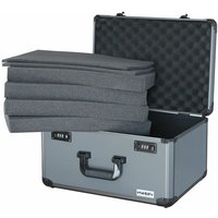 HMF - 14412-02 Alu Fotokoffer mit Rasterschaumstoff, Universalkoffer, Transportkoffer, 46 x 26 x 33 cm von HMF