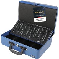 HMF - 22037-05 Geldkassette 2 Tragegriffe, Geldzählkassette, Scheinfächer, 36 x 25 x 11 cm, blau von HMF