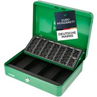 HMF - 4215 Geldkassette mit Euro-Münzzählbrett, 30,5 x 24 x 8,5 cm, Grün von HMF