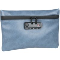 HMF - 44221 Geruchsdichte Tabaktasche mit tsa Zahlenschloss für Reisen, Kunstleder, Größe m, Blau von HMF