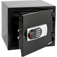 HMF - 46161 Feuerfester Safe Tresor Zahlenschloss, 41,2 x 35,5 x 36,3 cm, Schwarz von HMF