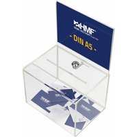 HMF - 46913 Spendenbox Acryl Din A5 Blatteinschub, 16 x 16 x 21,5 cm von HMF
