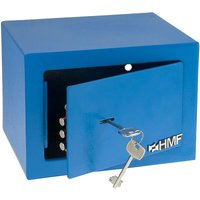 HMF - 49216-05 Möbeltresor Doppelbartschloss, Safe Tresor klein mit Schlüssel, 23 x 17 x 17 cm, Blau von HMF