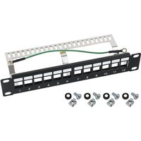 63346-02 stp Keystone-Patchpanel für Serverschrank, 12 Ports RJ45, 10 Zoll, Schwarz - HMF von HMF