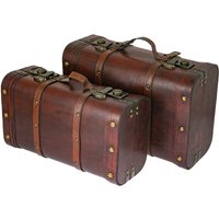 6412700 Schatztruhe Schatzkiste Holzkiste Vintage Koffer Peru, 2er Set - HMF von HMF