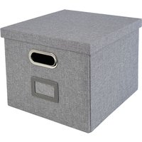 HMF - Aufbewahrungsbox mit Deckel din A4 Hängeregister passend für Kallax Regal, Grau von HMF