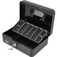 HMF - Geldkassette mit Euro-Münzzählbrett, Geldzählkassette 25 x 18 x 9 cm, schwarz von HMF