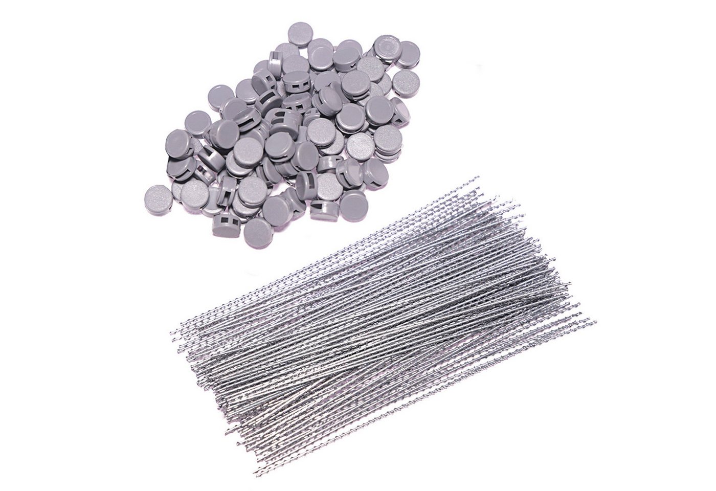 HMF 100 Plomben 8 mm + 100 Plombendrähte 100 mm Drahtseil (Set, 200 Tlg), zur Verplombung von HMF Spendendosen von HMF