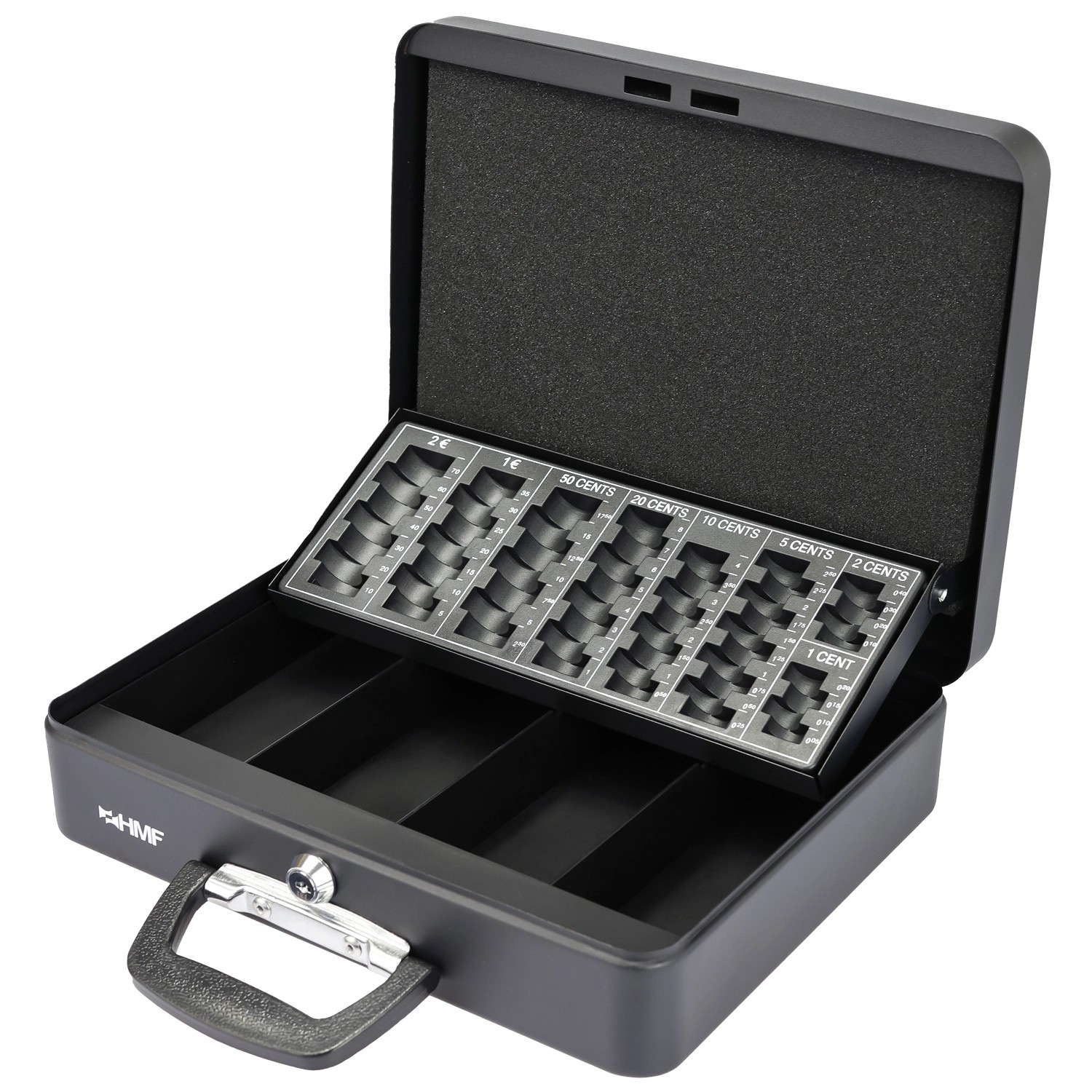 HMF 10016-02 Geldkassette Münzzählbrett Koffertragegriff 30 x 24 x 8 cm Schwarz HMF 10016-02 Geldkassette Münzzählbrett Koffertragegriff 30 x 24 x 8 cm Schwarz von HMF