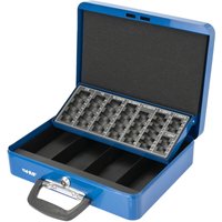 HMF - 10016-05 Geldkassette Tragegriff, 30 x 24 x 9 cm, blau von HMF