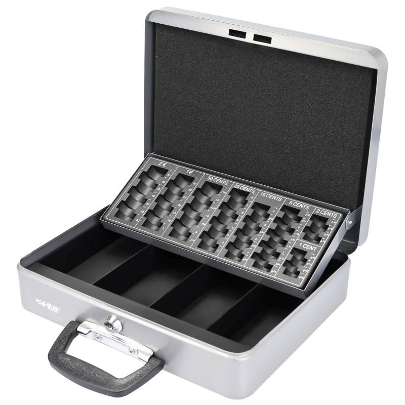 HMF 10016-09 Geldkassette Abschließbar Münzzählbrett Kasse Koffergriff 30 x 24 x 8 cm Silber HMF 10016-09 Geldkassette Abschließbar Münzzählbrett Kasse Koffergriff 30 x 24 x 8 cm Silber von HMF