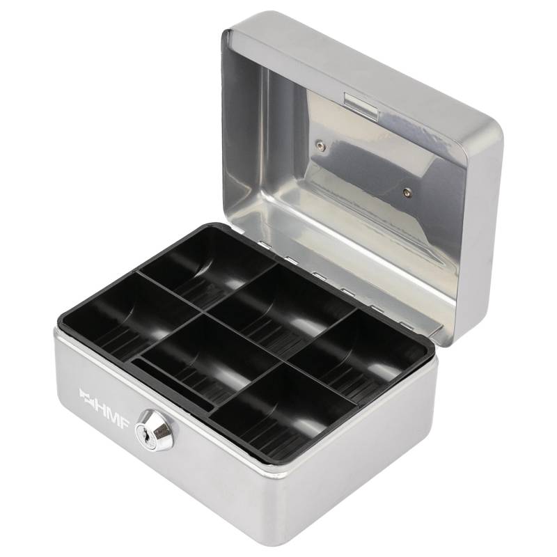 HMF 10215-09 Geldkassette Abschließbar Kasse Münzeinsatz 6 Münzfächer 15 x 12 x 8 cm Silber HMF 10215-09 Geldkassette Abschließbar Kasse Münzeinsatz 6 Münzfächer 15 x 12 x 8 cm Silber von HMF
