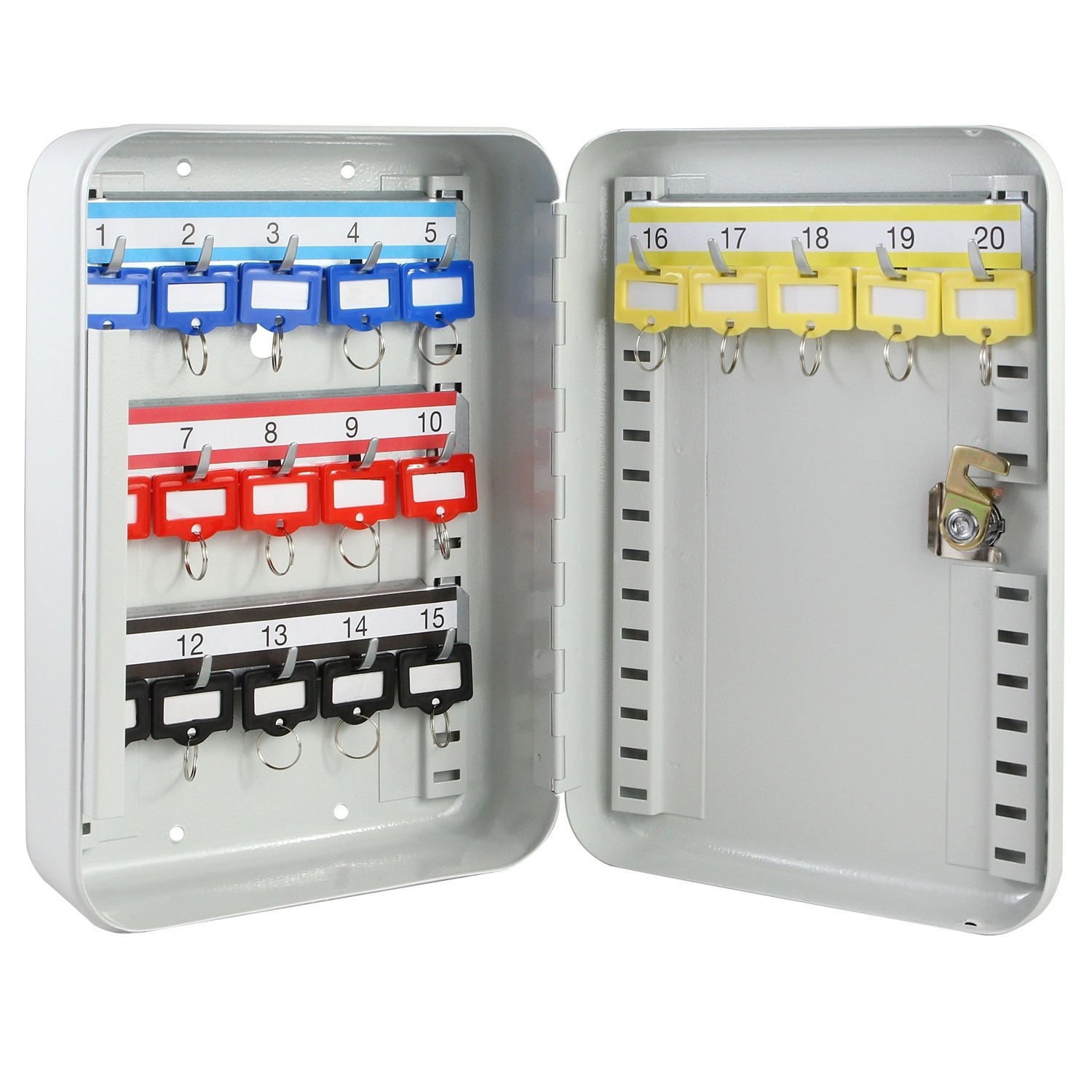 HMF 12520-07 Schlüsselkasten Abschließbar 20 Haken 25 x 17 x 7 cm Lichtgrau HMF 12520-07 Schlüsselkasten Abschließbar 20 Haken 25 x 17 x 7 cm Lichtgrau von HMF