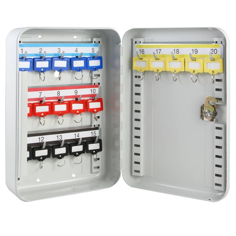 HMF 12520-07 Schlüsselkasten Abschließbar 20 Haken 25 x 17 x 7 cm Lichtgrau HMF 12520-07 Schlüsselkasten Abschließbar 20 Haken 25 x 17 x 7 cm Lichtgrau von HMF