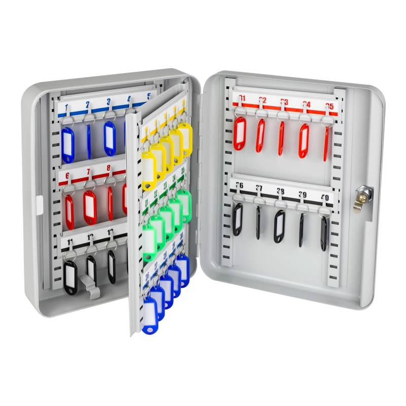 HMF 13040-07 Schlüsselkasten Abschließbar 40 Haken 30 x 24 x 7 cm Lichtgrau HMF 13040-07 Schlüsselkasten Abschließbar 40 Haken 30 x 24 x 7 cm Lichtgrau von HMF