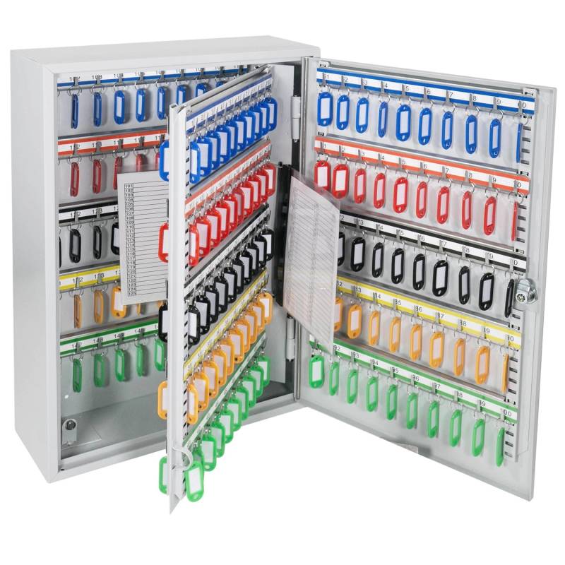 HMF 135200-07 Schlüsselschrank 200 Haken 55 x 38 x 14 cm Lichtgrau von HMF