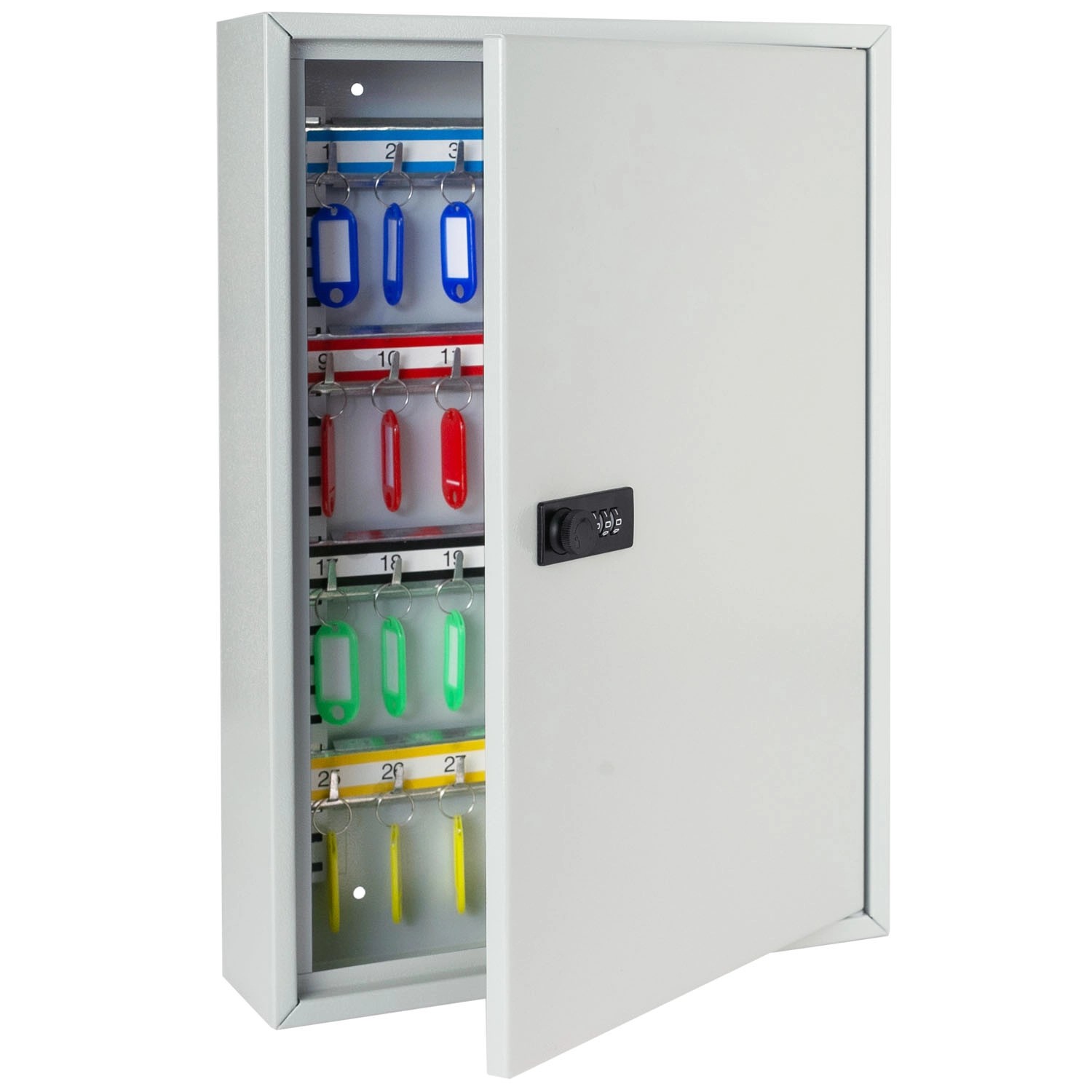 HMF 13664-07 Schlüsselschrank Zahlencode Schlüsselkasten Groß 64 Haken 45 x 30 x 8 cm Lichtgrau HMF 13664-07 Schlüsselschrank Zahlencode Schlüsselkasten Groß 64 Haken 45 x 30 x 8 cm Lichtgrau von HMF