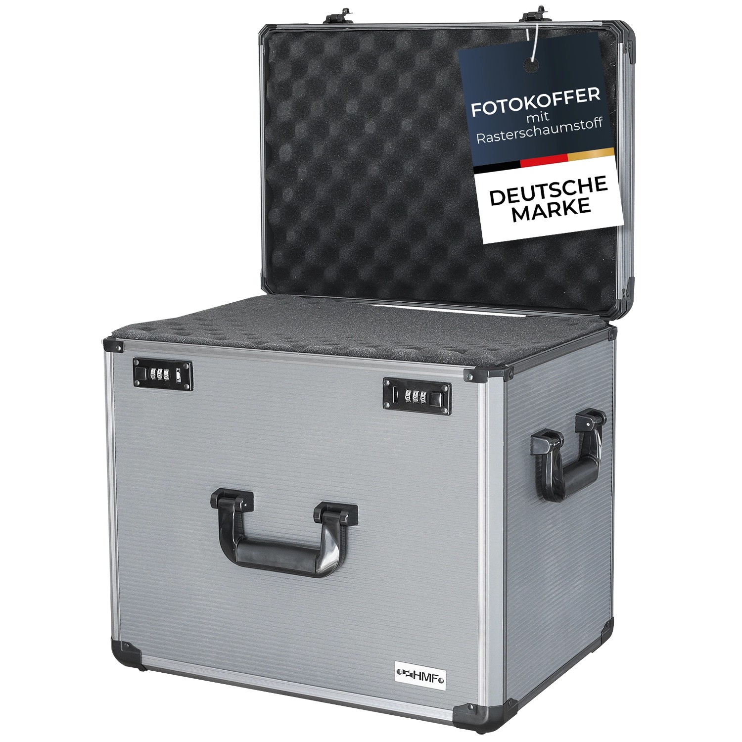 HMF 14422-02 Alu Fotokoffer Miniaturenkoffer Rasterschaumstoff 46 x 33 x 41 cm von HMF