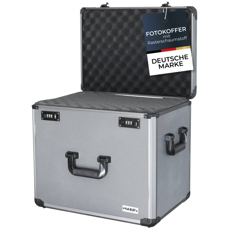 HMF 14422-02 Alu Fotokoffer Miniaturenkoffer Rasterschaumstoff 46 x 33 x 41 cm von HMF