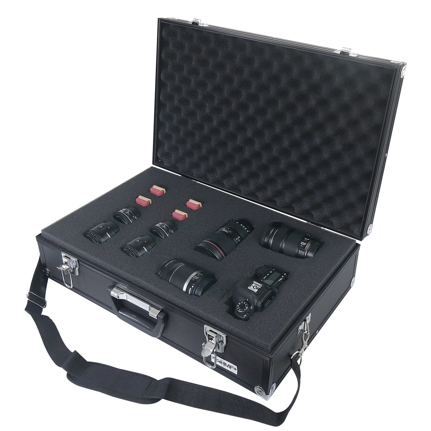 HMF 14521-02 Alu Fotokoffer Koffer Rasterschaumstoff 56 x 36 x 16 cm Schwarz HMF 14521-02 Alu Fotokoffer Koffer Rasterschaumstoff 56 x 36 x 16 cm Schwarz von HMF