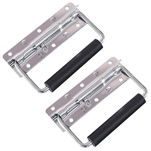 HMF 14990-09 Klappgriff für Kisten | 2er Set | Gefedert | 12,5 x 4 cm | Silber verzinkt von HMF