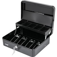HMF - 15230-02 Geldkassette abschließbar mit Münzkasten, 30 x 24 x 9,5 cm, schwarz von HMF