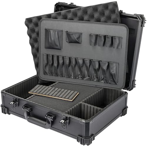 HMF 15701-02 Werkzeugkoffer leer, Werkzeugkasten groß mit Rasterschaumstoff | 46 x 33 x 15 cm HMF 15701-02 Werkzeugkoffer leer, Werkzeugkasten groß mit Rasterschaumstoff | 46 x 33 x 15 cm von HMF