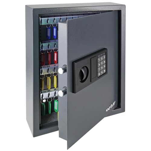 HMF 2071-11 Schlüsseltresor mit Elektronikschloss | 71 Haken | 46 x 36 x 12 cm | Anthrazit von HMF