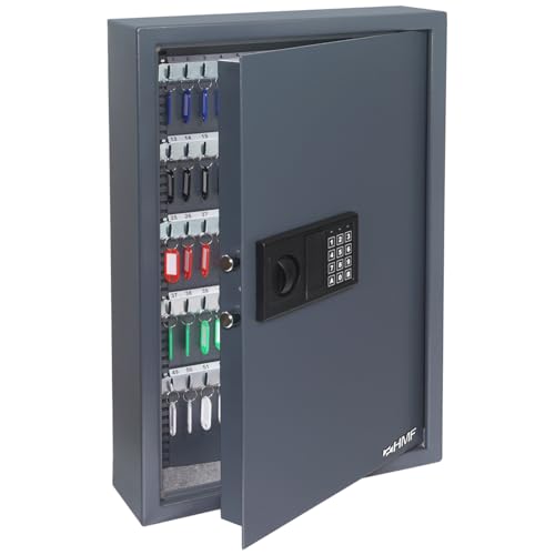 HMF 2100-11 Schlüsseltresor mit Elektronikschloss | 108 Haken | 66,5 x 43 x 13 cm | Anthrazit von HMF
