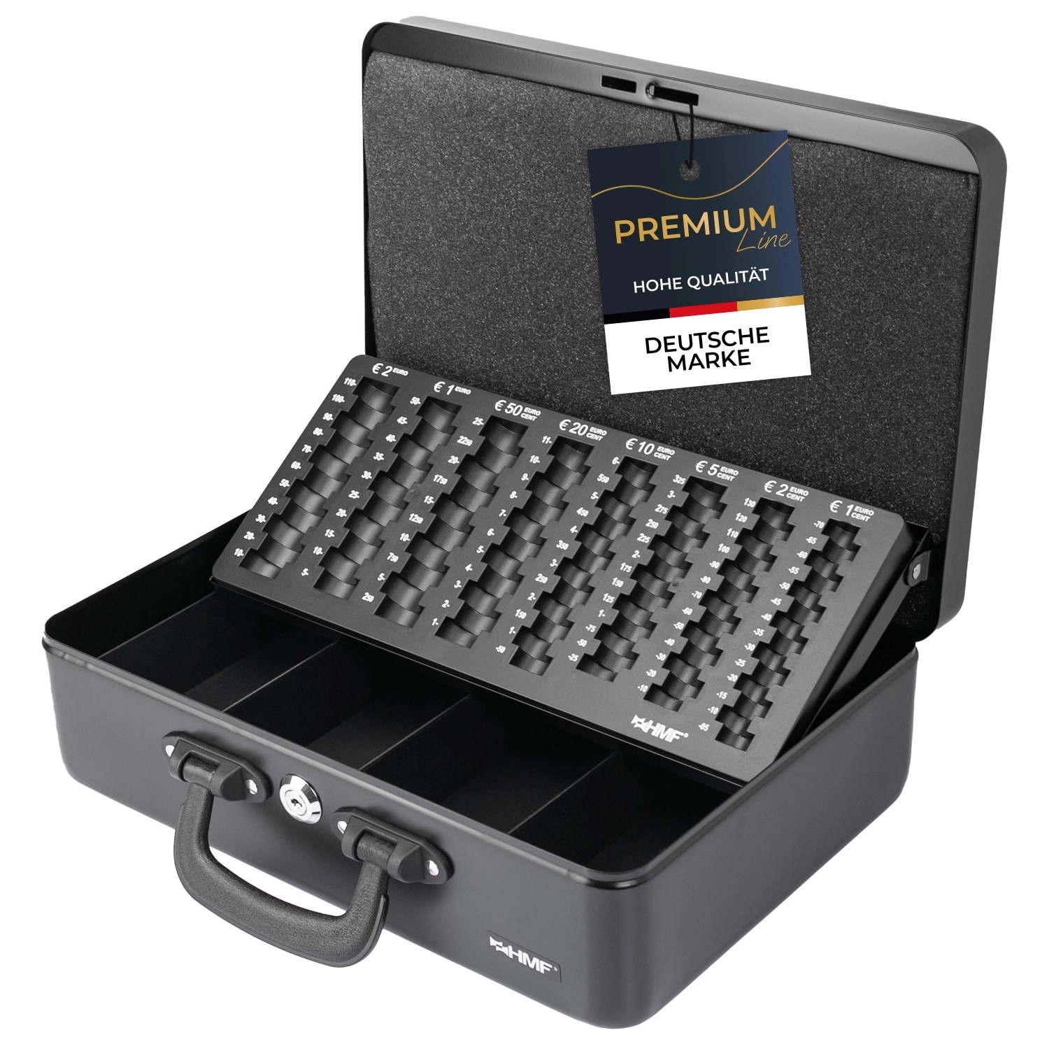 HMF 22037-02 Geldkassette Münzzählbrett 2 Tragegriffen 36 x 25 x 11 cm Schwarz HMF 22037-02 Geldkassette Münzzählbrett 2 Tragegriffen 36 x 25 x 11 cm Schwarz von HMF