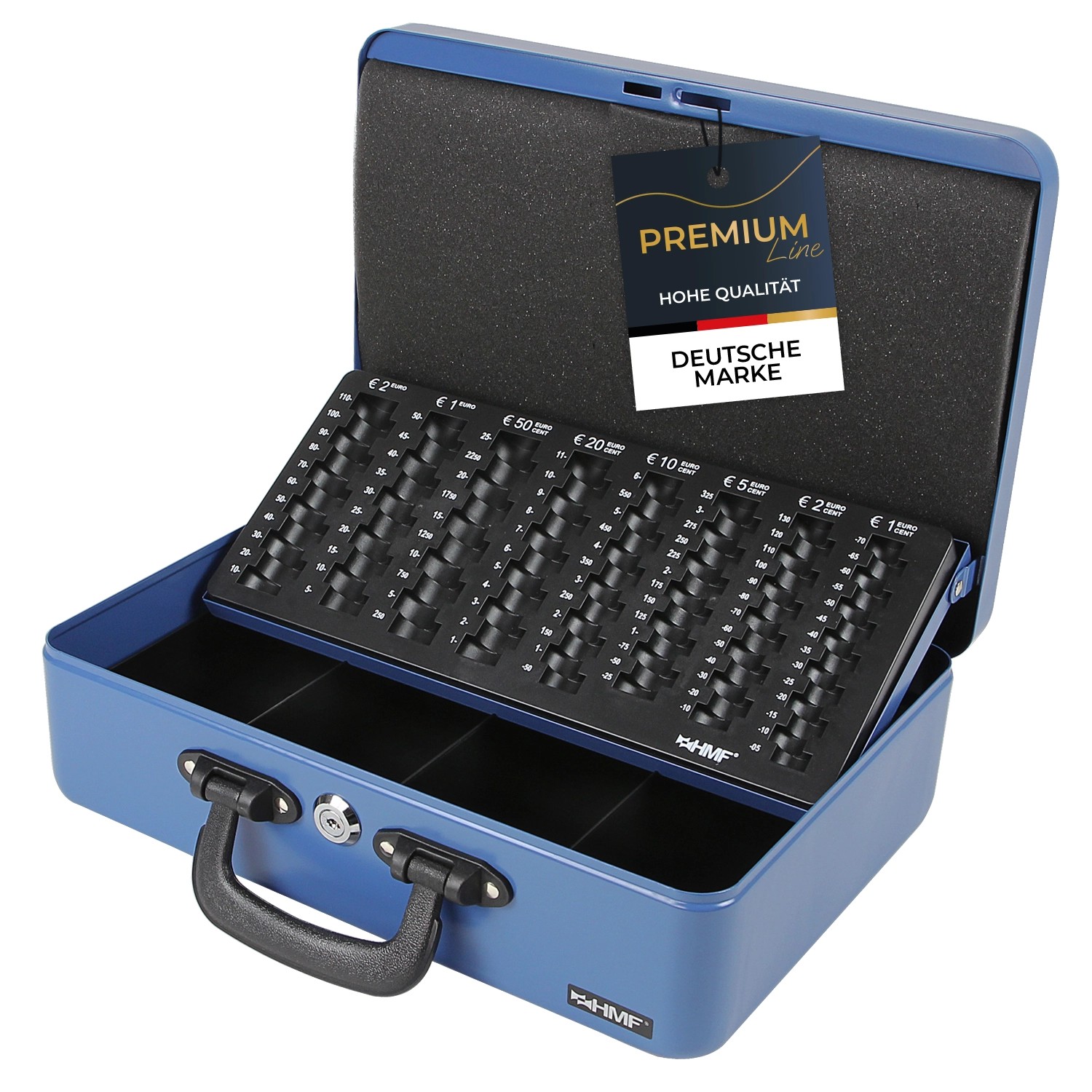 HMF 22037-05 Geldkassette Münzzählbrett 2 Tragegriffen 36 x 25 x 11 cm Blau HMF 22037-05 Geldkassette Münzzählbrett 2 Tragegriffen 36 x 25 x 11 cm Blau von HMF
