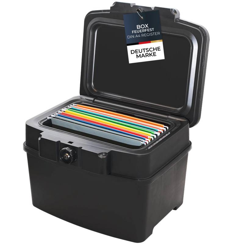 HMF 250453 Feuerfeste Wasserdichte Dokumentenbox für Hängeregister DIN A4 44 x 34 x 33 cm Schwarz HMF 250453 Feuerfeste Wasserdichte Dokumentenbox für Hängeregister DIN A4 44 x 34 x 33 cm Schwarz von HMF