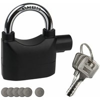 HMF 3503-02 Vorhängeschloss, Alarmfunktion, 110dB, 9,8 x 7,1 x 3,35 cm, Schwarz von HMF