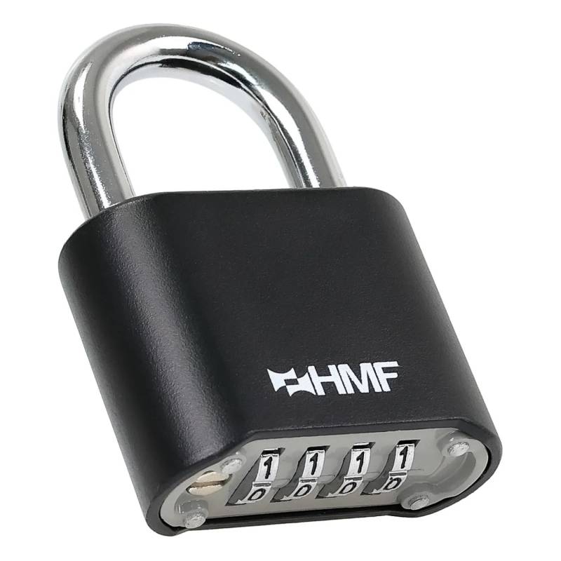 HMF 3507-02 Zahlenschloss Vorhängeschloss Schloss mit 4-Stelligem Zahlencode aus Zinklegierung 53 x 24 x 78 mm Schwarz HMF 3507-02 Zahlenschloss Vorhängeschloss Schloss mit 4-Stelligem Zahlencode aus Zinklegierung 53 x 24 x 78 mm Schwarz von HMF