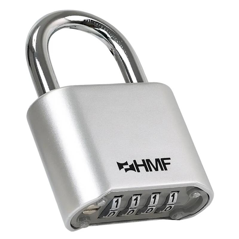 HMF 3507-09 Zahlenschloss Vorhängeschloss Schloss mit 4-Stelligem Zahlencode aus Zinklegierung 53 x 24 x 78 mm Silber HMF 3507-09 Zahlenschloss Vorhängeschloss Schloss mit 4-Stelligem Zahlencode aus Zinklegierung 53 x 24 x 78 mm Silber von HMF