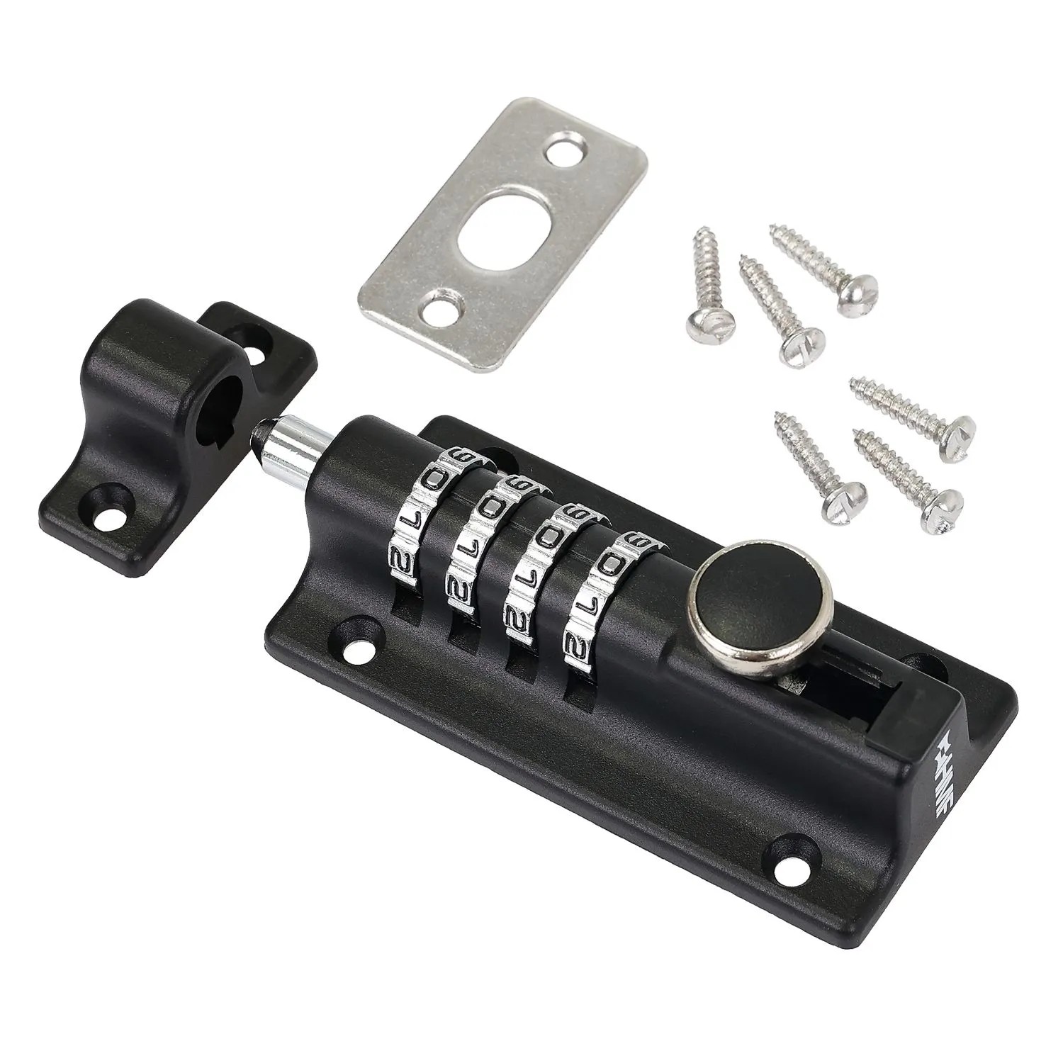 HMF 3591-02 Riegelschloss Türriegel mit 4-Stelligem Zahlencode aus Zinklegierung 122 x 40 x 48 mm Schwarz HMF 3591-02 Riegelschloss Türriegel mit 4-Stelligem Zahlencode aus Zinklegierung 122 x 40 x 48 mm Schwarz von HMF