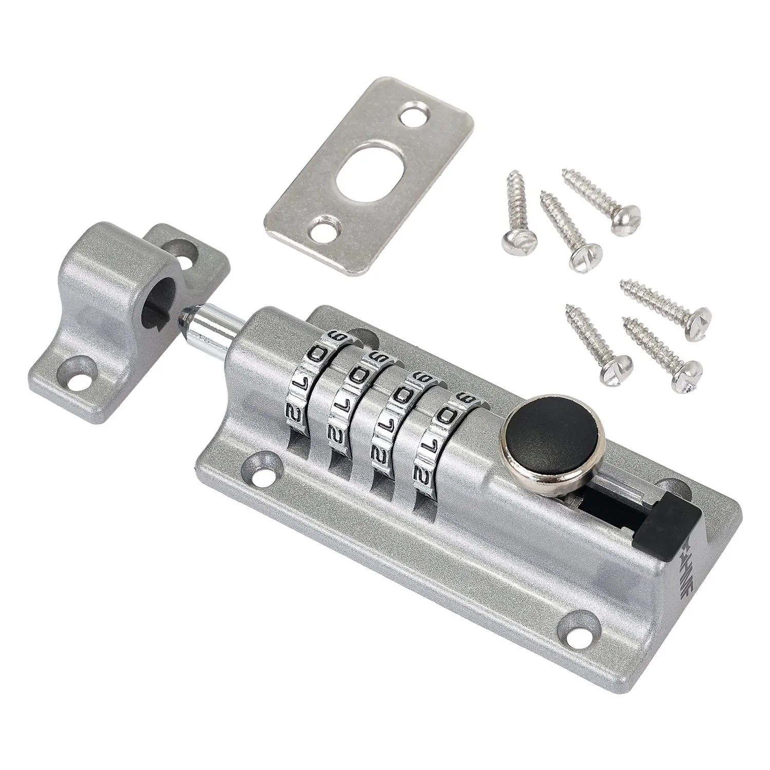 HMF 3591-09 Riegelschloss Türriegel mit 4-Stelligem Zahlencode aus Zinklegierung 122 x 40 x 48 mm Silber HMF 3591-09 Riegelschloss Türriegel mit 4-Stelligem Zahlencode aus Zinklegierung 122 x 40 x 48 mm Silber von HMF