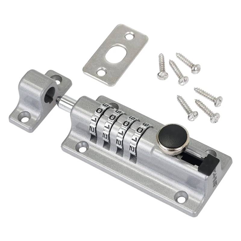 HMF 3591-09 Riegelschloss Türriegel mit 4-Stelligem Zahlencode aus Zinklegierung 122 x 40 x 48 mm Silber HMF 3591-09 Riegelschloss Türriegel mit 4-Stelligem Zahlencode aus Zinklegierung 122 x 40 x 48 mm Silber von HMF