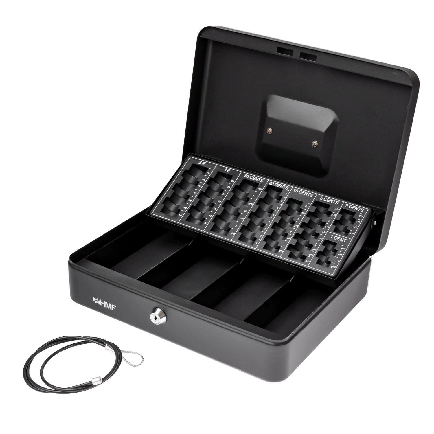 HMF 4215-09 Geldkassette Münzzählbrett Sicherungskabel 30 x 24 x 8 cm Silber HMF 4215-09 Geldkassette Münzzählbrett Sicherungskabel 30 x 24 x 8 cm Silber von HMF