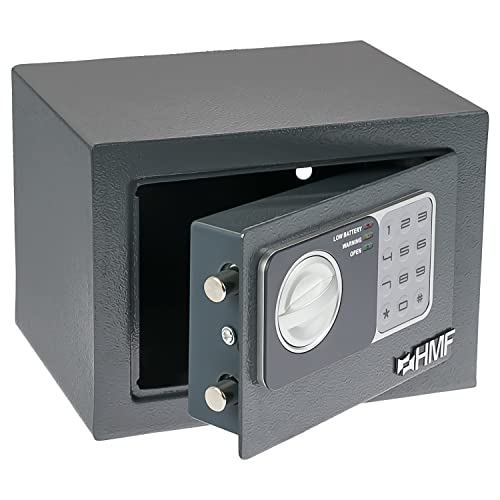 HMF 46126-11 Safe Tresor klein mit Zahlenschloss, Möbeltresor | 23 x 17 x 17 cm | Anthrazit von HMF