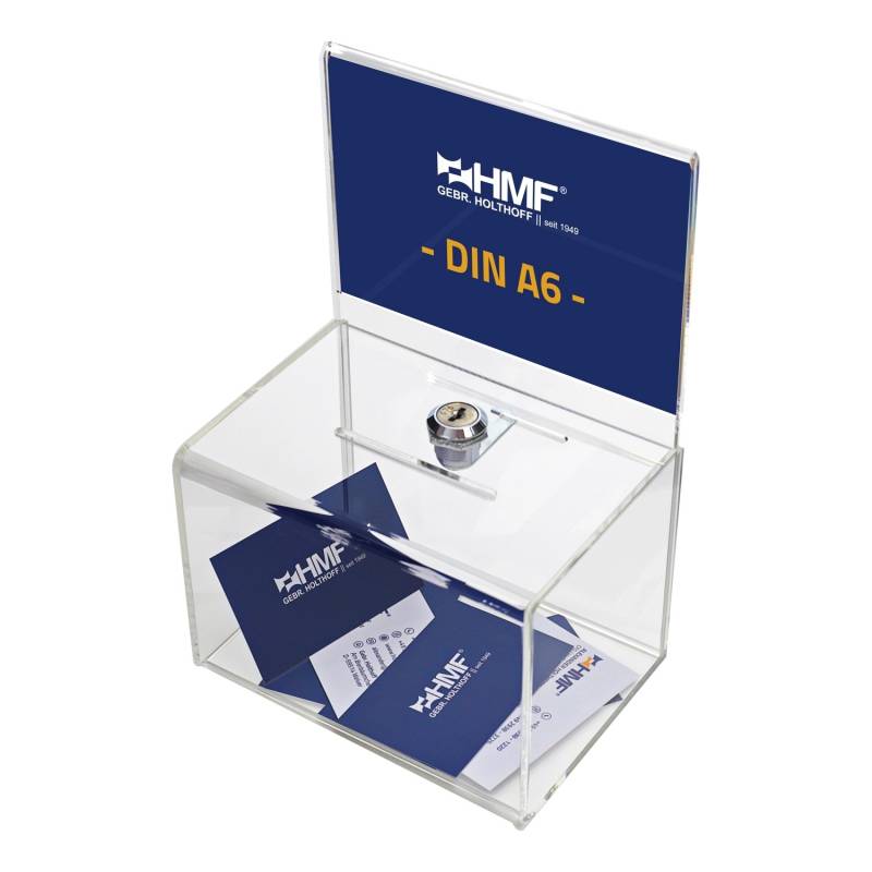 HMF 46912 Acryl Spendenbox Abschließbar 155 x 11 x 11 cm DIN A6 Blatteinschub Transparent HMF 46912 Acryl Spendenbox Abschließbar 155 x 11 x 11 cm DIN A6 Blatteinschub Transparent von HMF