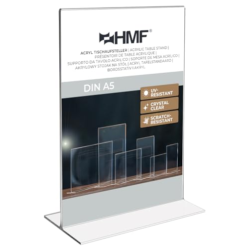 HMF 46921 Acryl Tischaufsteller gerade | DIN A5 Hochformat | Glasklar HMF 46921 Acryl Tischaufsteller gerade | DIN A5 Hochformat | Glasklar von HMF