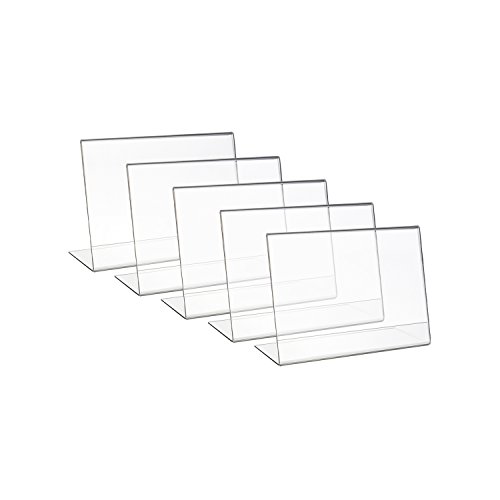 HMF 46933 Acryl Tischaufsteller schräg | 5 Stück | DIN A5 Querformat | Glasklar von HMF