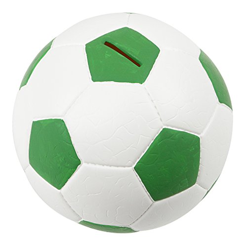 HMF 4790-06 Spardose Fußball Lederoptik 15 cm Durchmesser, grün weiß von HMF