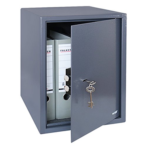 HMF 49208-11 Tresor Möbeltresor A4 Ordner, Doppelbartschloss, 48,0 x 36,0 x 37,0 cm, anthrazit von HMF