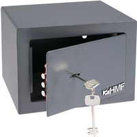 HMF - 49216-11 Möbeltresor Doppelbartschloss, Safe Tresor klein mit Schlüssel, 23 x 17 x 17 cm, Anthrazit von HMF
