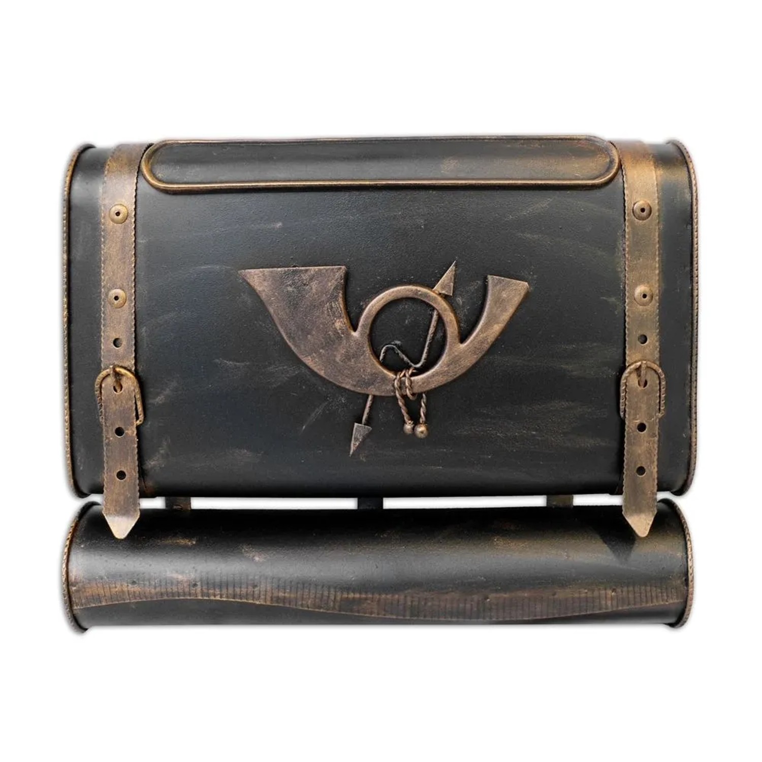 HMF 509-23 Briefkasten Antiker Koffer mit POSTHORN 38 x 45 x 10 cm Gold HMF 509-23 Briefkasten Antiker Koffer mit POSTHORN 38 x 45 x 10 cm Gold von HMF